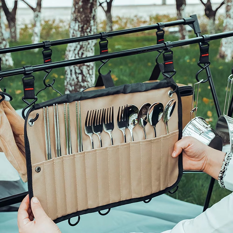 Camping Cooking Utensils Storage - Draagbare opbergtas voor buitengerei, roestvrijstalen opbergtas