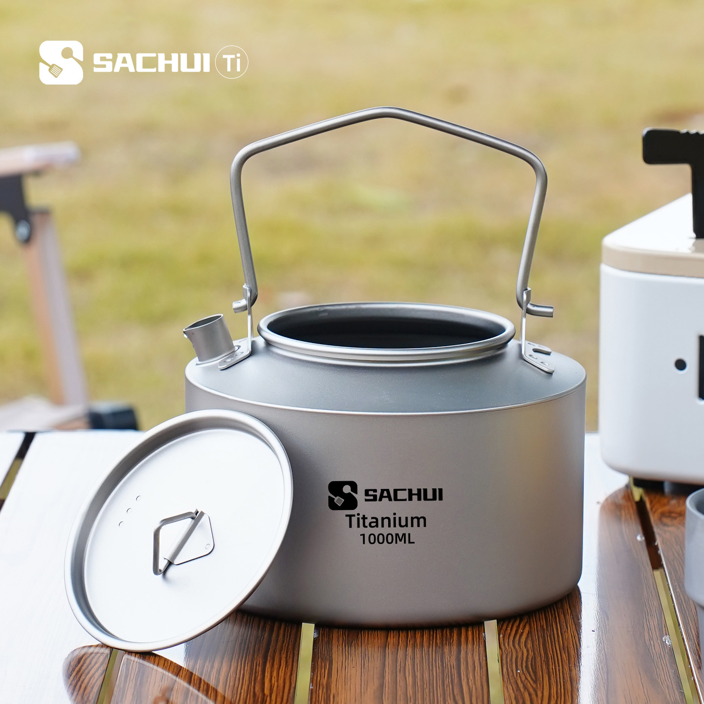 Camping Cooking Tin - 1000ML Pure Titanium Ketel Outdoor Ultralight