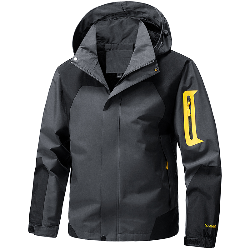 Camping Cooking Windbreak - Softshell outdoorjas heren met ritssluiting, capuchon,