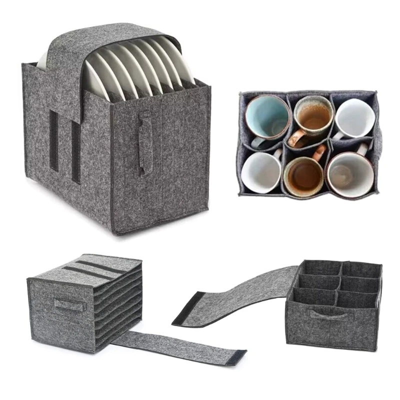 Camping Cooking Meals - Vilten plaat schotel beker opbergtas houder