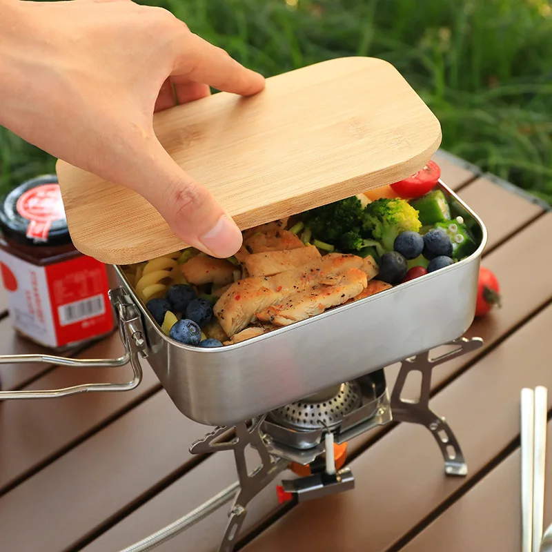 Camping Cooking Box - Lunchbox van roestvrij staal 304, draagbare