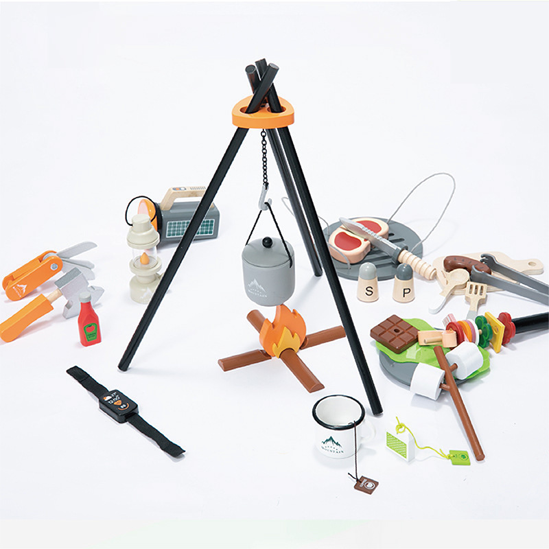 Camping Cooking With Kids - Educatief speelgoed voor kinderen, grappige houten
