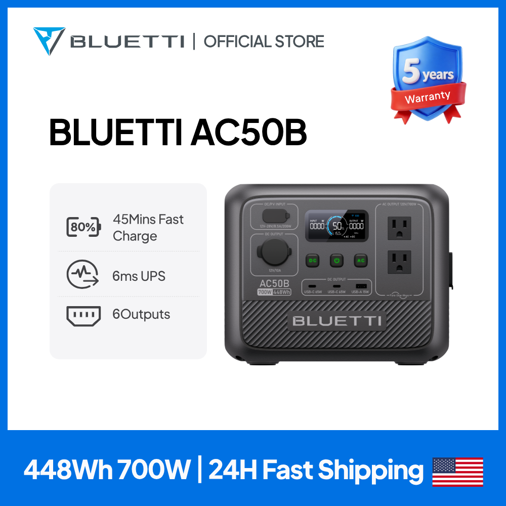 Camping Cooking Electric - BLUETTI AC50B Draagbare Powerstation 700W 448Wh