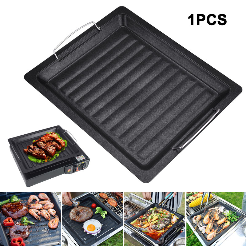 Camping Cooking Handle - Buiten dikke vierkante grillpan met twee