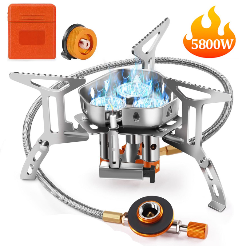 Camping Cooking No Gas - 5800W krachtige campinggasfornuis, winddicht gasfornuis voor