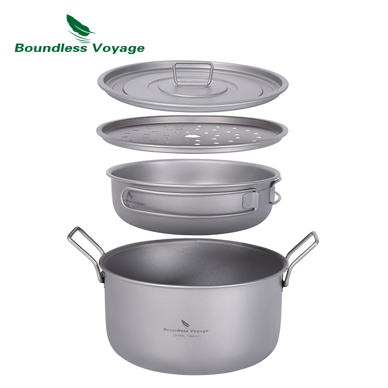 Camping Cooking Bundle - Grenzeloze Reis Camping Kookpot Multifunctionele Titanium
