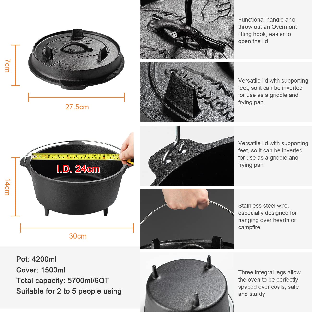 25Cm Kamp Nederlandse Oven Voo - Camping Cooking Dutch Oven recensie en prijs