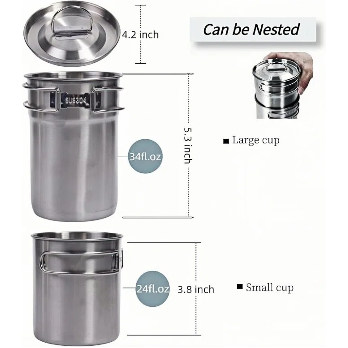 Opvouwbare campingbekers, camp - Camping Cooking Tin recensie en prijs