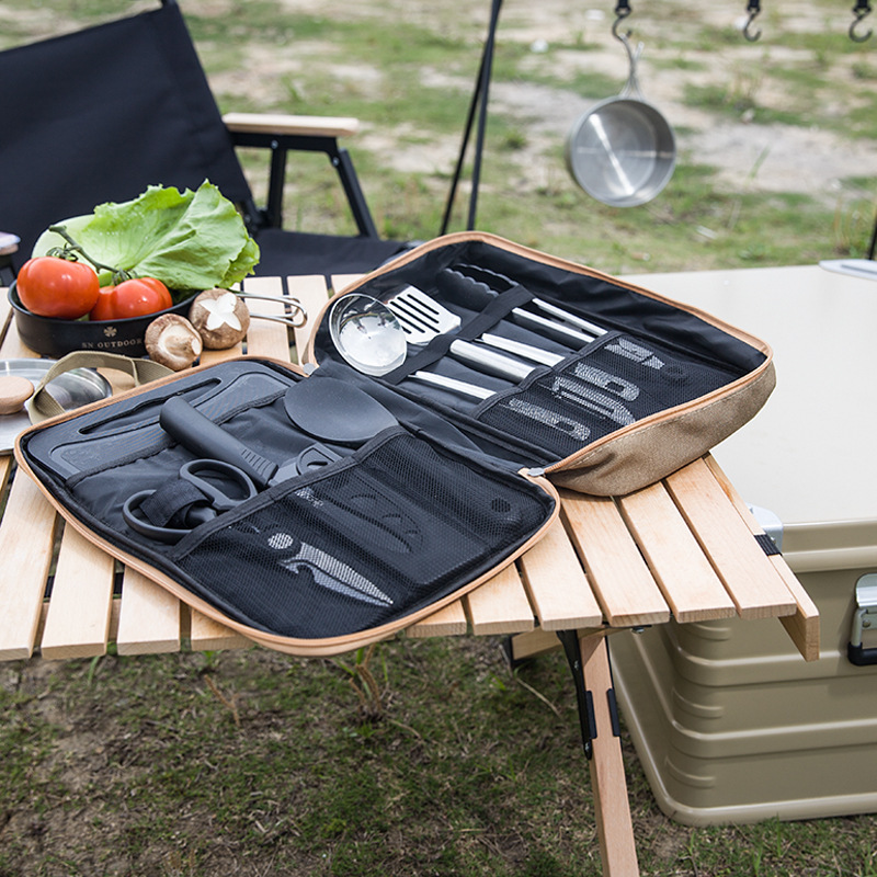 8-delige campingkeukenset met  - Camping Cooking Utensils Storage recensie en prijs