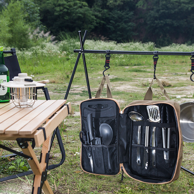 8-delige campingkeukenset met  - Camping Cooking Utensils Storage recensie en prijs