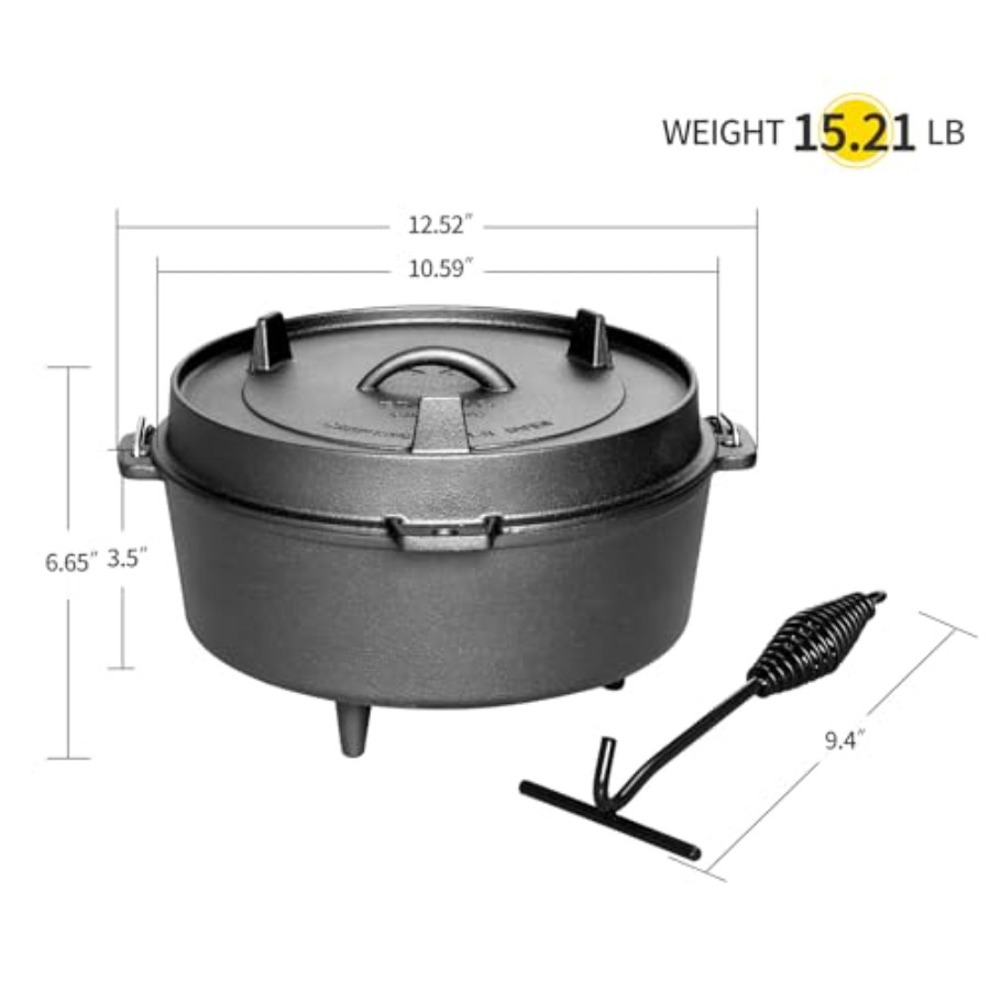 Voorgekruide gietijzeren Dutch - Camping Cooking Dutch Oven recensie en prijs