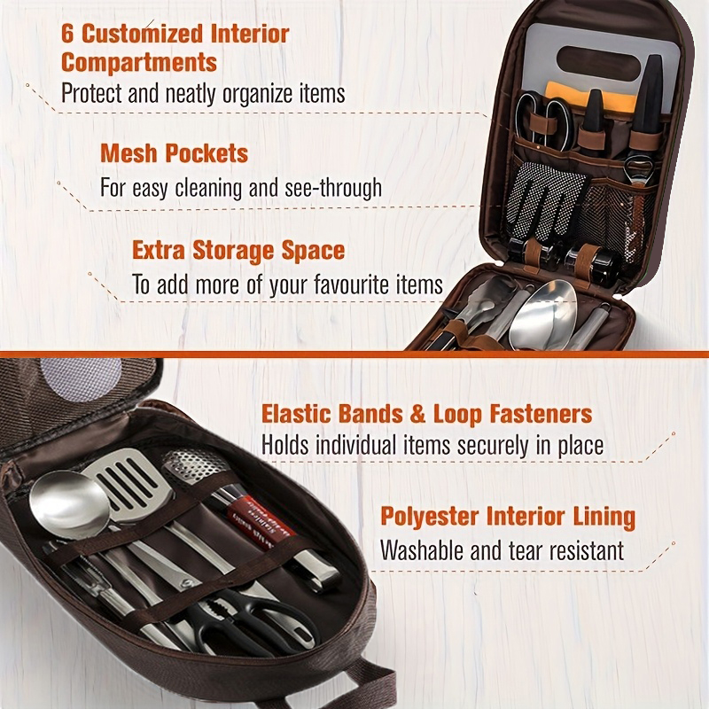 Kooktas voor buiten Campingopb - Camping Cooking Utensils Storage recensie en prijs