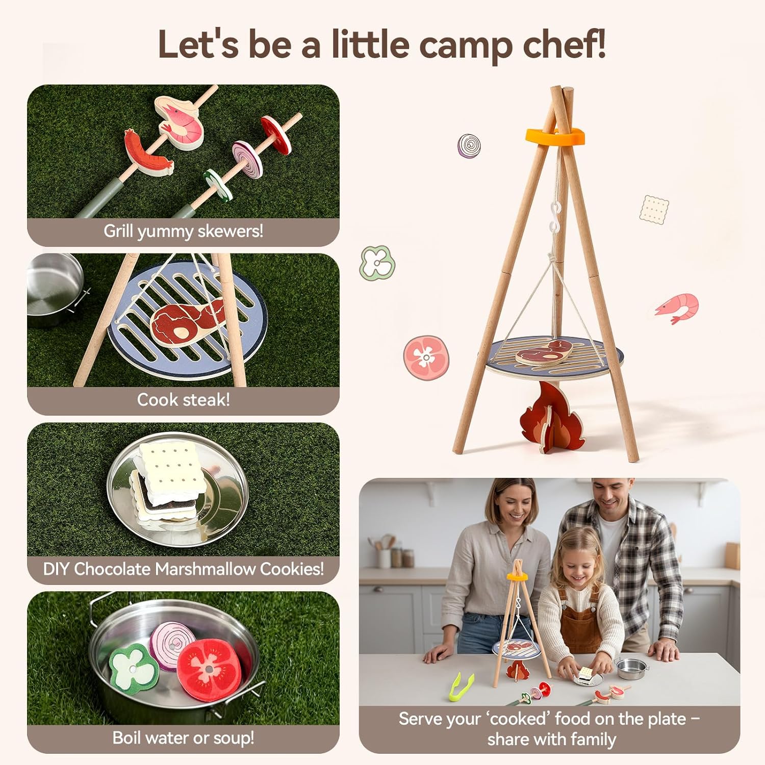 Houten kindercamping speelgoed - Camping Cooking With Kids recensie en prijs
