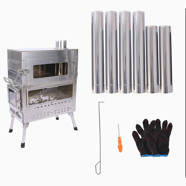 Premium roestvrijstalen houtge - Camping Cooking Ovens recensie en prijs