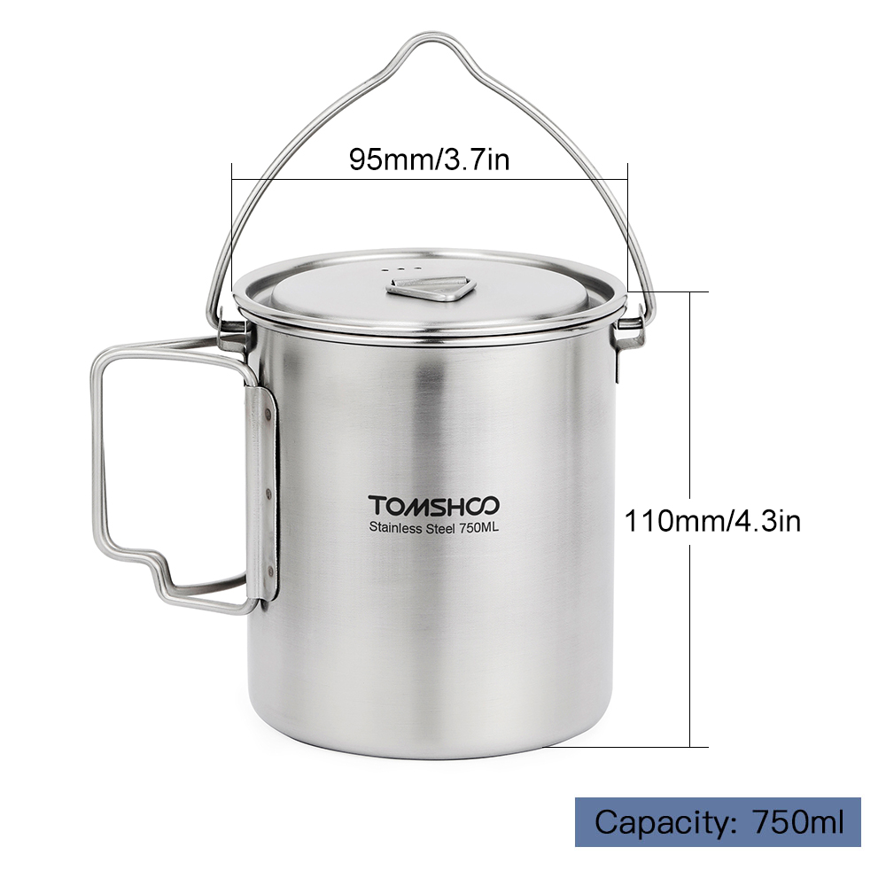 TOMSHOO 750ml roestvrijstalen  - Camping Cooking Handle recensie en prijs