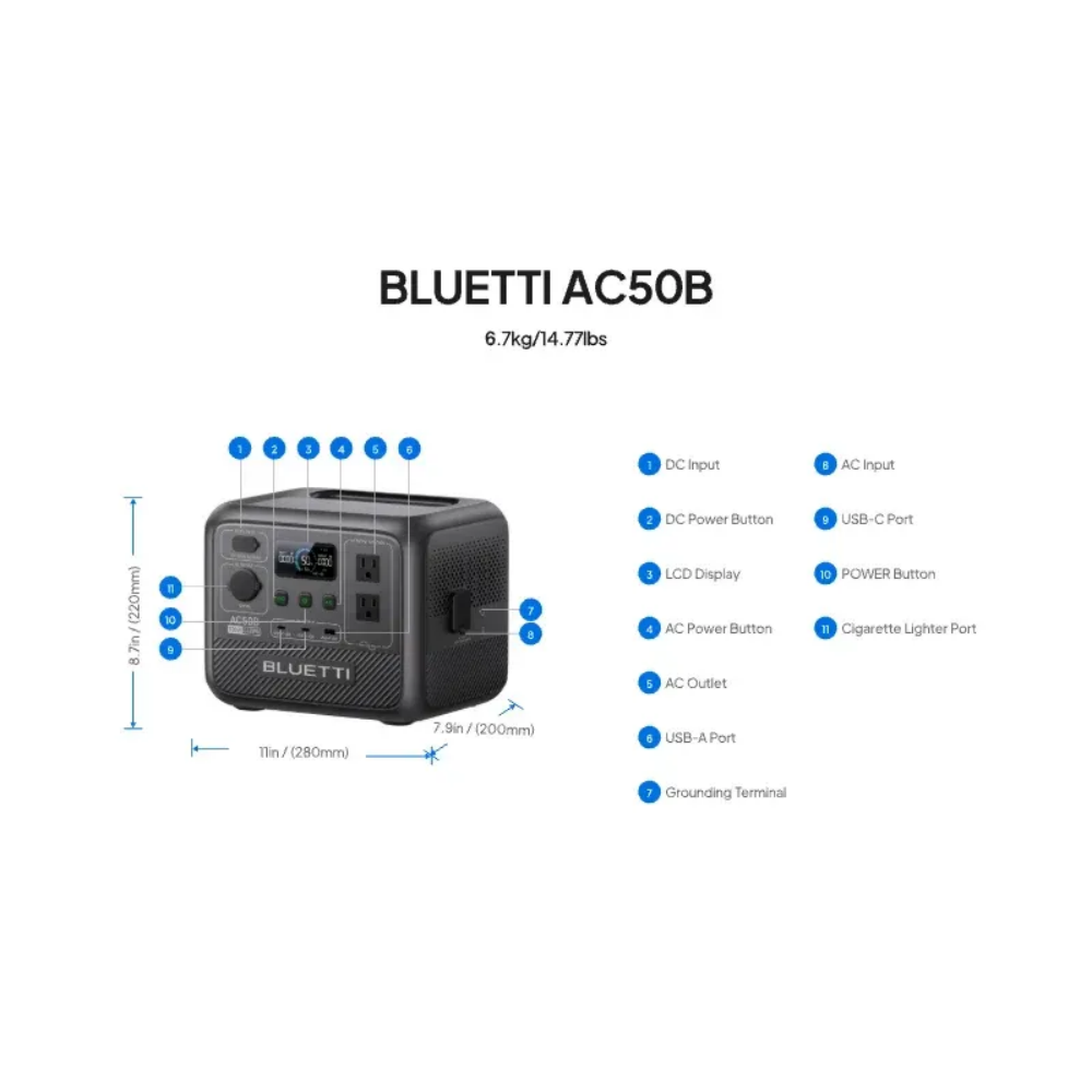 BLUETTI AC50B Draagbare Powers - Camping Cooking Electric recensie en prijs