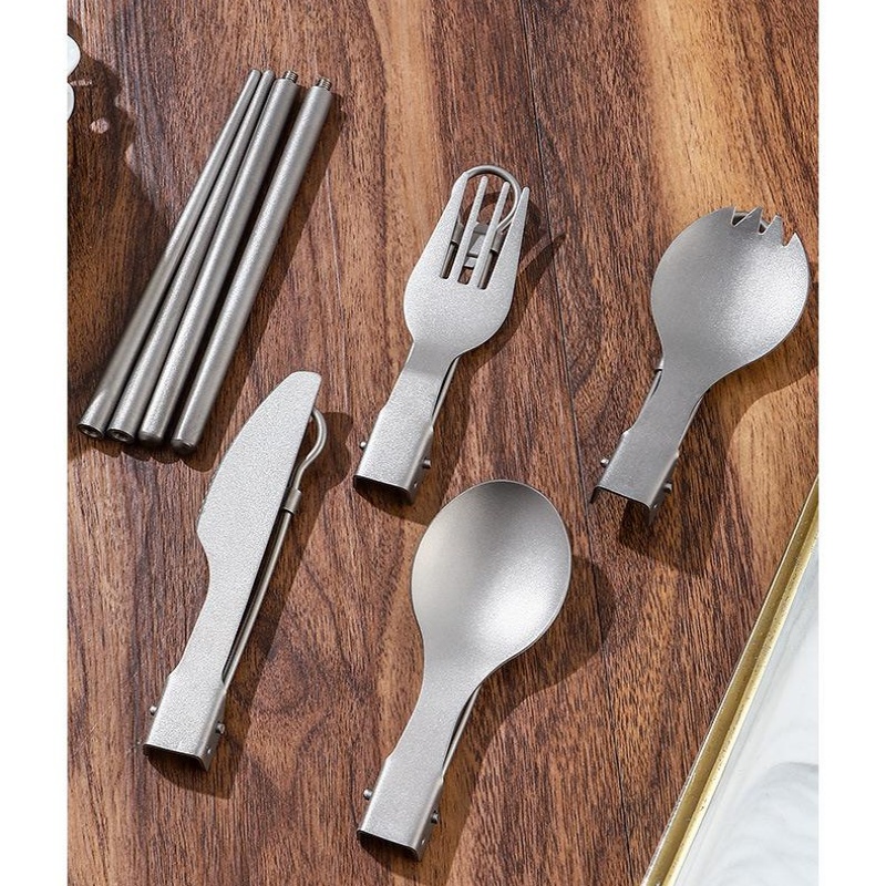 Titanium opvouwbare bestekset  - Camping Cooking And Eating recensie en prijs