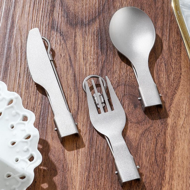 Titanium opvouwbare bestekset  - Camping Cooking And Eating recensie en prijs